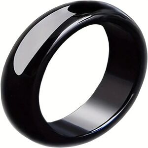 NEW Hematite Band Ring Unisex Size 7 Black Metallic Minimalist Cybercore Modern